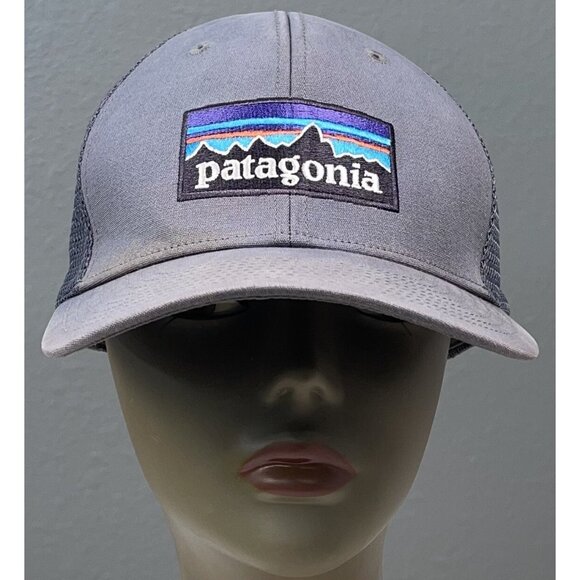 PATAGONIA Adult Adjustable Mesh Snap-Back Gray Embroidered Logo BASEBALL CAP Hat - Picture 1 of 7